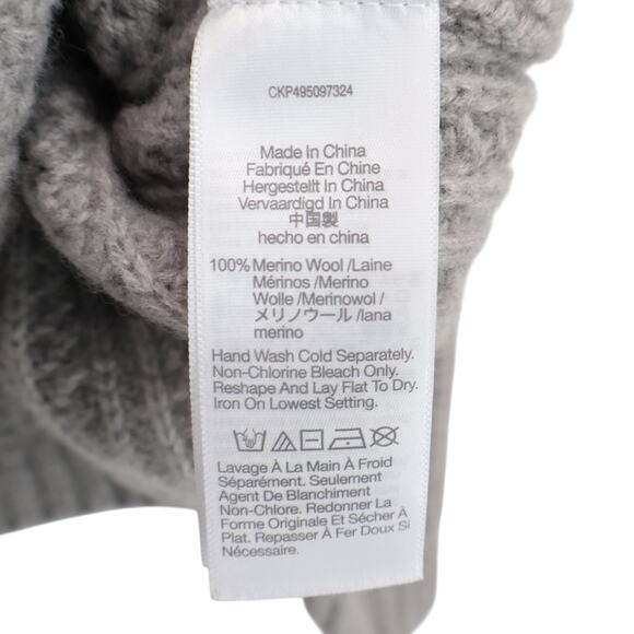 NWOT Madewell 100% Merino Wool Pointelle-Stitch Mockneck Sweater Grey Small - Picture 7 of 7